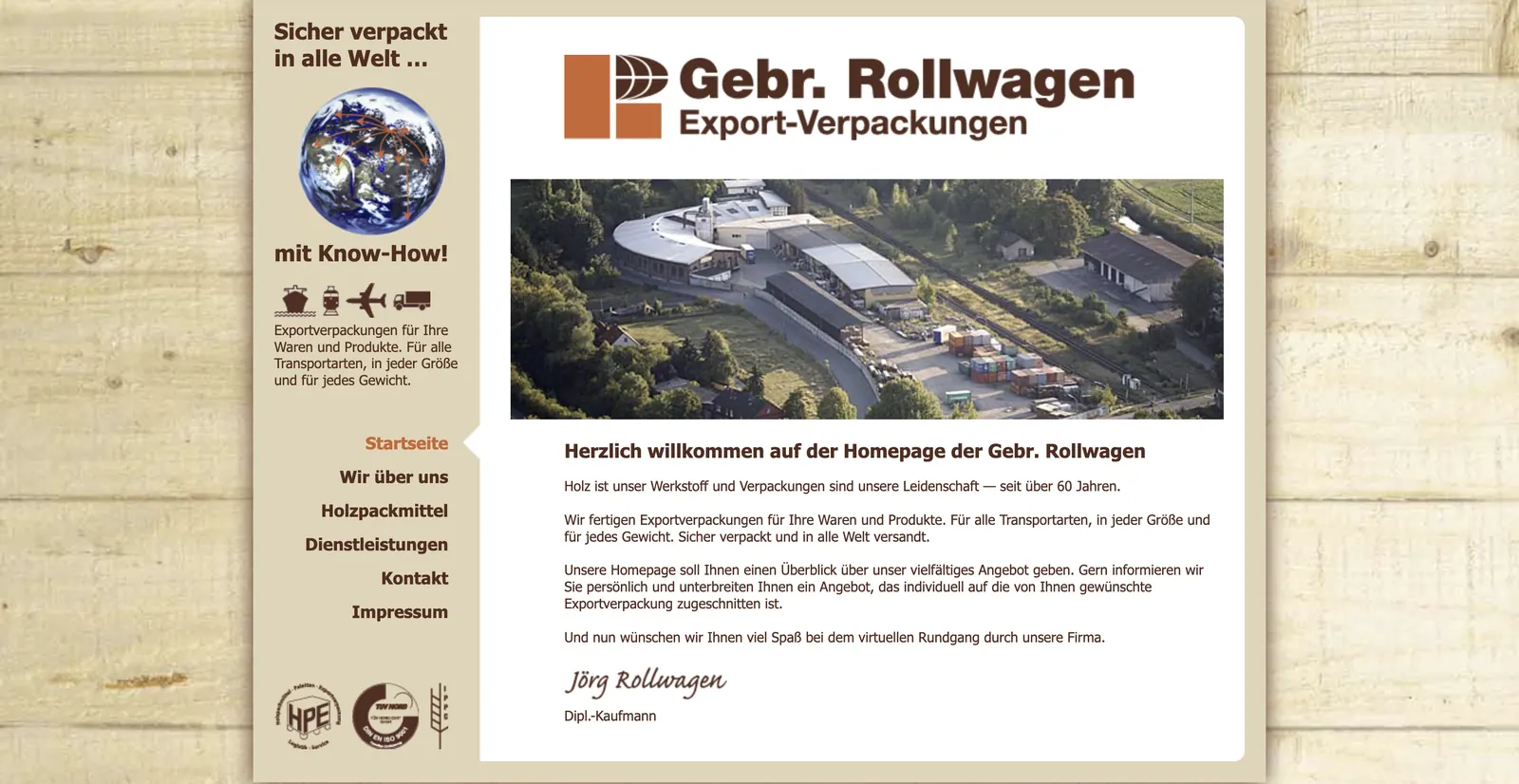 Alte Rollwagen-Website vor dem Relaunch